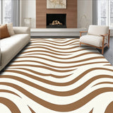 Waves of Serenity Undulating Stripes Fluid Artistic (Brown)