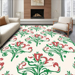 Damask Scrollwork Design with Ornamental Flourishes Classic Appeal (Red) - ODIKA