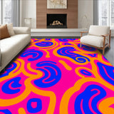 Vibrant Swirl Spiral Contemporary Abstract Design Floor Covering(Pink)