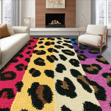 Ultra Soft Area Rug, Non Slip, Stain Resistant, Washable Area Rugs for Living Room, Bedroom, Wild Animal Pattern Living Room Statement Carpet(Black)