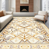 Geometric Diamond Contemporary Beige Brown Design(Beige)