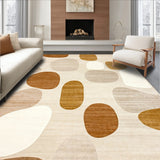 Sophisticated Abstract Area in Brown and Beige with Freeform Shapes(Beige)