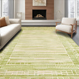 Elegant Area Olive Green & Beige Geometric Design(Green)