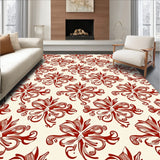 Abstract Damask Motif with Swirling Botanical(Ivory)