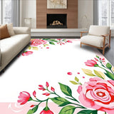 Blooming Garden Watercolor Artistic Floral Tapestry(Pink)