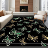 Midnight Lepidoptera Botanical Study Elegant Artistic Statement (Black)