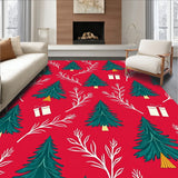 Seasonal Conifer Patterned With Gift Box Accent(Red)