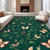 Ultra Soft Area Rug, Non Slip, Stain Resistant, Washable Area Rugs for Living Room, Bedroom, Artistic Floral Low Pile Living Room Rug(Green)