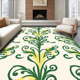 Vintage Damask Scrollwork with Flourishing Vine Accents (Green)
