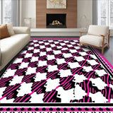 Festive Checkered Holiday Decorative Floor Covering(Pink)