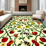 Storybook Orchard With Fruit Insects and Wildflowers(Red)