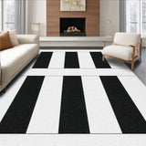 Classic Monochrome Striped Decor with Contemporary Linear Design(Black)