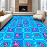 Retro Arcade Pixel Art Decorative Comfortable (Blue)