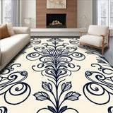 Elegant Floral Damask Symmetrical Jacquard Distressed (Ivory) - ODIKA
