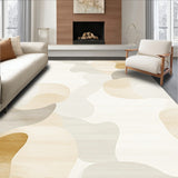 Beige & Ivory Abstract Art Non Slip Home Decor(Beige)