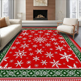 Festive Snowflake Holiday Celebration Pathway Textile Accent(Red)