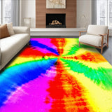 Ultra Soft Area Rug, Non Slip, Stain Resistant, Washable Area Rugs for Living Room, Bedroom, Soft Colorful Tie-Dyed Playroom Rug(Red)