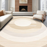 Minimalist Round With Concentric Circular Motifs And Creamy Beige Palette(Beige)