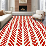 Artisan Inspired Interlocking Herringbone Stripe(Red)