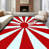 Vintage Circus Tent Inspired Radial Burst Welcome Floor Covering(Red)