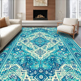 Ultra Soft Area Rug, Non Slip, Stain Resistant, Washable Area Rugs for Living Room, Bedroom, Vintage Boho Soft Playroom Rug(Blue)