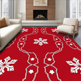 Snowflake Crystal Area with Intricate Winter Design(Red)