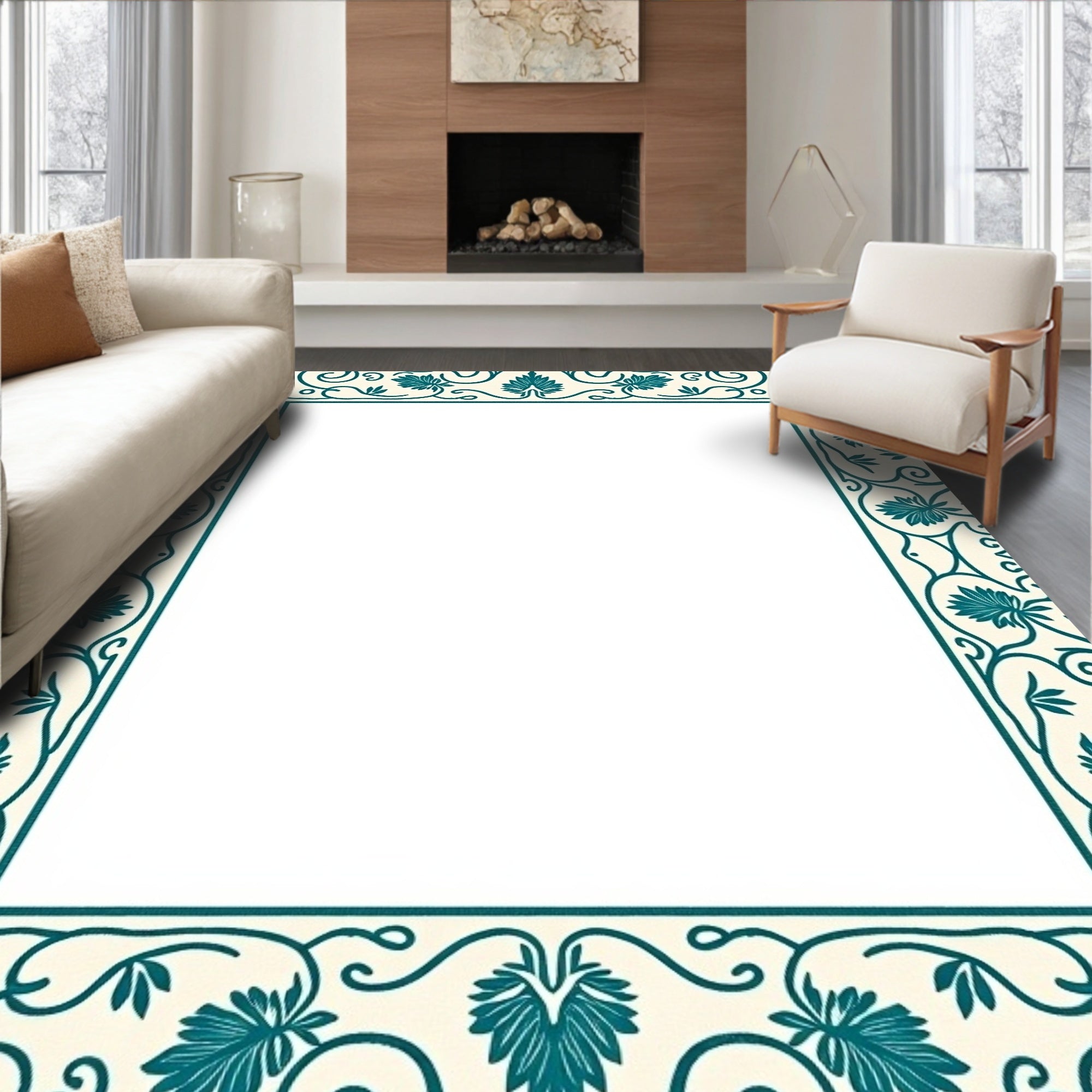 Victorian Damask with Acorn and Vinework (Ivory) - ODIKA