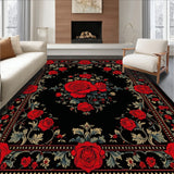 Gothic Rose Intricate Floral Medallion Washable Flower Design(Red)