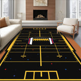 Football Field Yard Lines Pigskin Motif(Black)