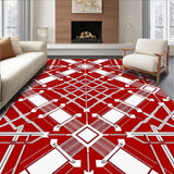 Traditional Plaid with Intersecting Lines Christmas Motif(Red)