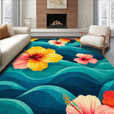 Hawaiian Inspired Surfboard Printed Tropical Beach Themed Floor Mat(Blue)
