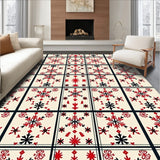 Frosted Yuletide Interlocking Plaid with Nordic Accents(Ivory)