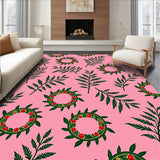 Festive Holly Wreath Motif With Interlocking Ivy Vines(Pink)