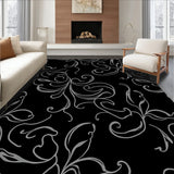 Elegant Floral Swirl Decorative Surface With Artistic Charm (Black)