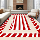 Cane Stripe Medallion with Festive Ribbon Framework(Red)