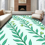 Botanical Vine Trellis Floor with Climbing Ivy Motifs(Green)
