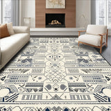 Circular Featuring Abstract Boho Tribal Lines And Geometric Shapes(Black)