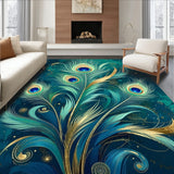 Azure Reverie Indoor Area Rug Serene Washable Design(Blue)