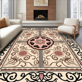 Vinework With Floral Medallions and Interlocking Damask Motifs(Beige)