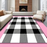 Classic Buffalo Check Interlocking with Vintage Farmhouse Motifs (Black)