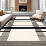 Chic Area Featuring Unique Beige and Slate Striped Graphic Elements(Ivory)