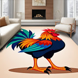 Farmyard Cockerel Half Moon Welcome Entrance Decorative(Red)