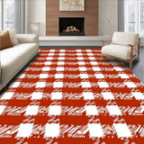 Harvest Plaid Check Design with Classic Autumn Gingham Motif(Red)