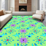 Celestial Mosaic Dreamscape Starburst Abstract Interlocking(Green)