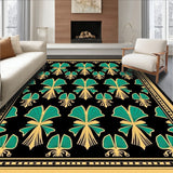 Art Fan with Emerald and Brass Detailing(Black)