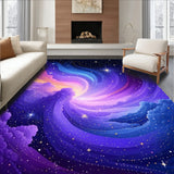Cosmic Galaxy Adventure Colorful Non Slip for Play Space(Purple)