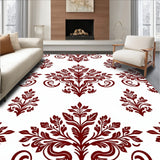 Artisan Foliage Damask with Symmetrical Nature Inspired Flourishes(White)