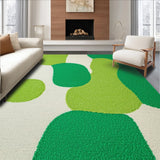 Ultra Soft Area Rug, Non Slip, Stain Resistant, Washable Area Rugs for Living Room, Bedroom, Kids Cat Print Irregular(Green)
