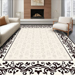 Symmetrical Damask Motif with Delicate Vines and Stylized Petal (Black) - ODIKA