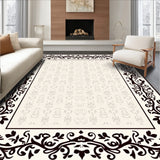 Symmetrical Damask Motif with Delicate Vines and Stylized Petal (Black) - ODIKA